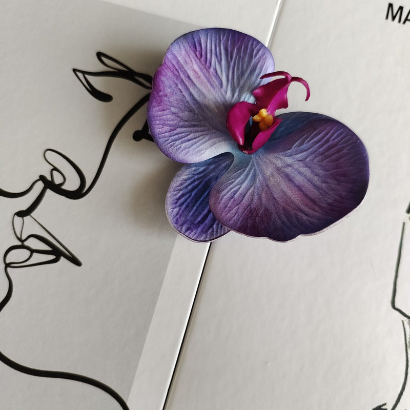 Bulk 24Pcs Ultra Realistic Touch Artificial Phalaenopsis Orchid Heads for Cake Flowers Wholesale