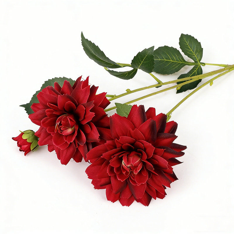 Premium 29" Large Real Touch Dahlia - Lifelike Silk Floral Arrangements for Weddings & Home Decor