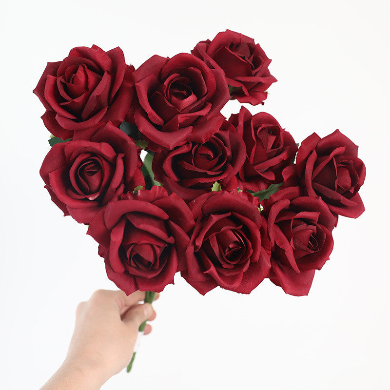 Bulk 16.5" Artificial Rose Bouquet Bush - Realistic Faux Flowers for Floral Arrangements, Home Decor, Wedding Centerpieces & DIY Crafts Wholesale