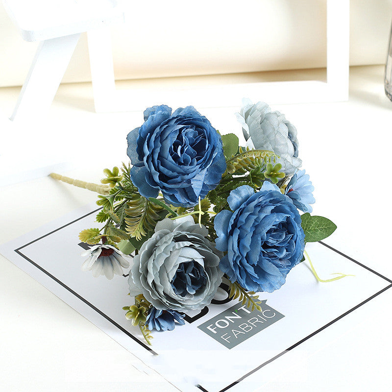 Bulk 11.8" Artificial Peony Bush Bouquet Mixed with Daisy for Table Small Arrangement Home Decor Wedding DIY Wholesale