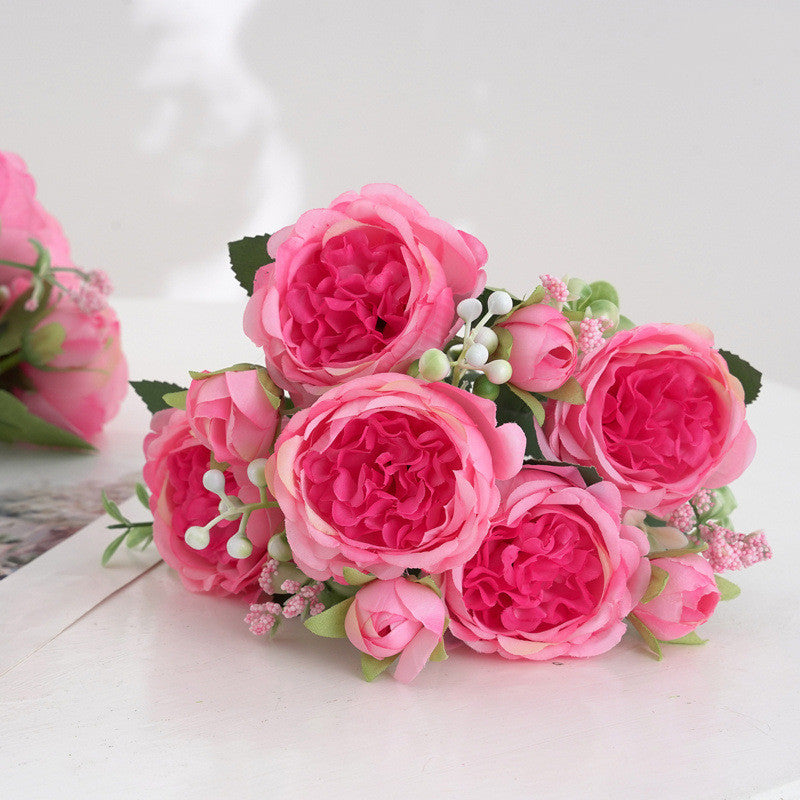 Bulk 11.8" Small Spring Peony Bush Bouquet Flower Arrangements Wholesale