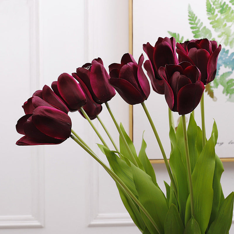 Bulk 12pcs 19" Artificial Smile Tulips Bouquet Silk Tulip Flowers Wholesale