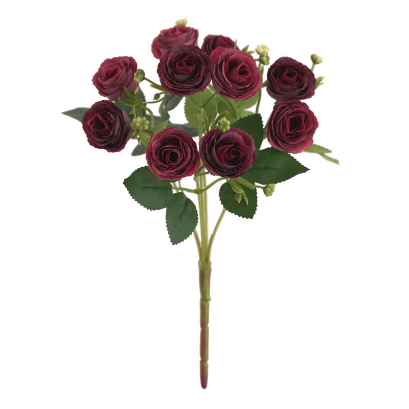 Bulk 11.8" Mini Rose Bush Bouquet for Wedding Crafts Wholesale