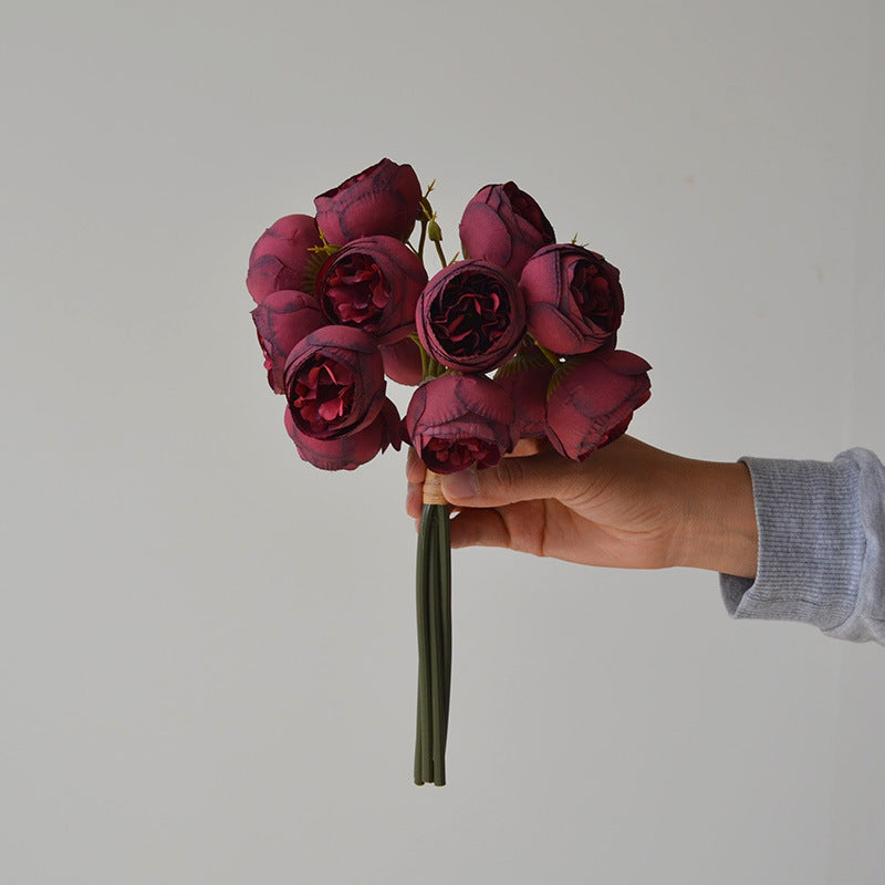 Bulk 11" Autumn Retro Peony Buds Bouquet for Fall Wedding Centerpieces, Home Decor & Thanksgiving Styling