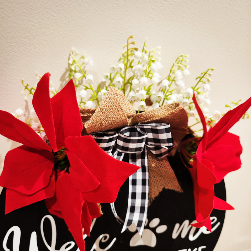 Bulk Exclusive 12" Christmas Dog Wreaths for Front Door Cats Wreath Welcome Pets Wreath Wholesale