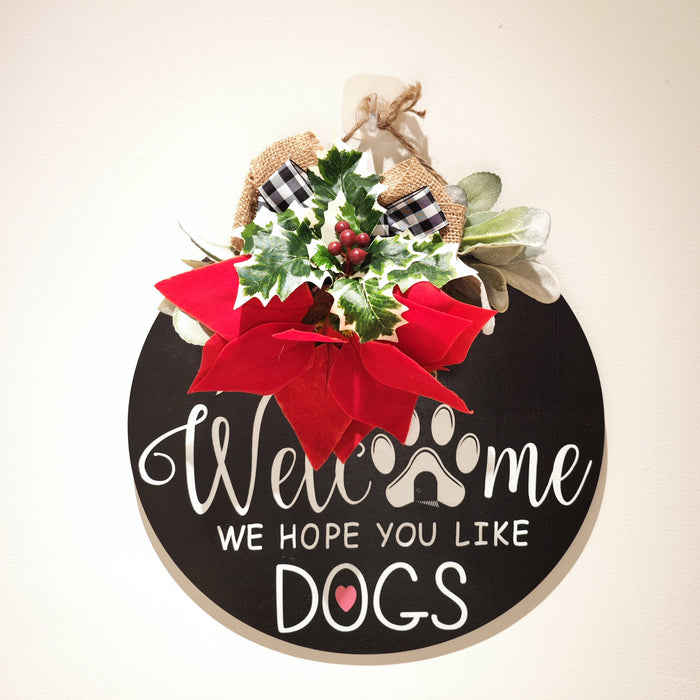 Bulk Exclusive 12" Christmas Dog Wreaths for Front Door Cats Wreath Welcome Pets Wreath Wholesale