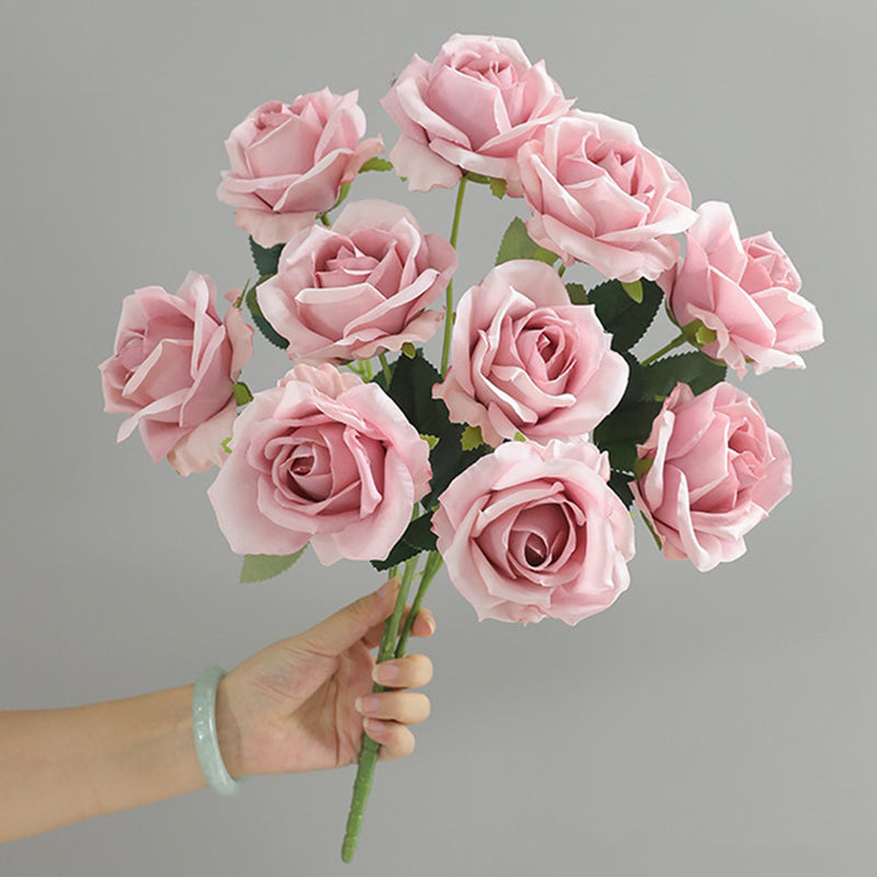 Bulk 16.5" Artificial Rose Bouquet Bush - Realistic Faux Flowers for Floral Arrangements, Home Decor, Wedding Centerpieces & DIY Crafts Wholesale