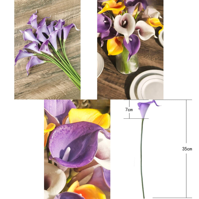 12Pcs Realistic Artificial Calla Lilies - Velvety Teal Blue Flowers for Wedding Bouquets & Home Decor