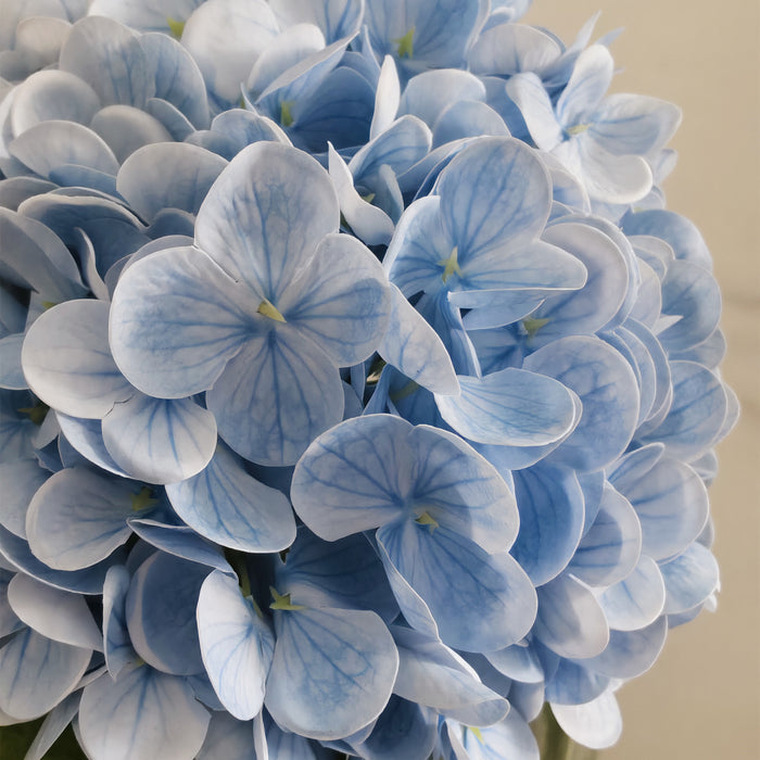 Bulk Real Touch Artificial Hydrangea Arrangement in Glass Vase with Faux Clear Water Wholesale