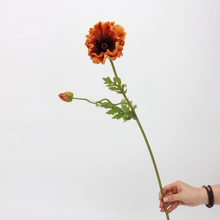 Bulk Exclusive 25 inches Tall Autumn Burnt Poppy Spray Stems Fall and Winter Decoration Wholesale