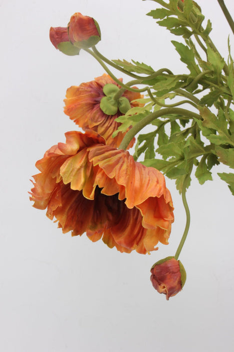 Bulk Exclusive 25 inches Tall Autumn Burnt Poppy Spray Stems Fall and Winter Decoration Wholesale