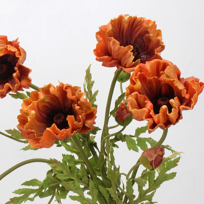 Bulk Exclusive 25 inches Tall Autumn Burnt Poppy Spray Stems Fall and Winter Decoration Wholesale