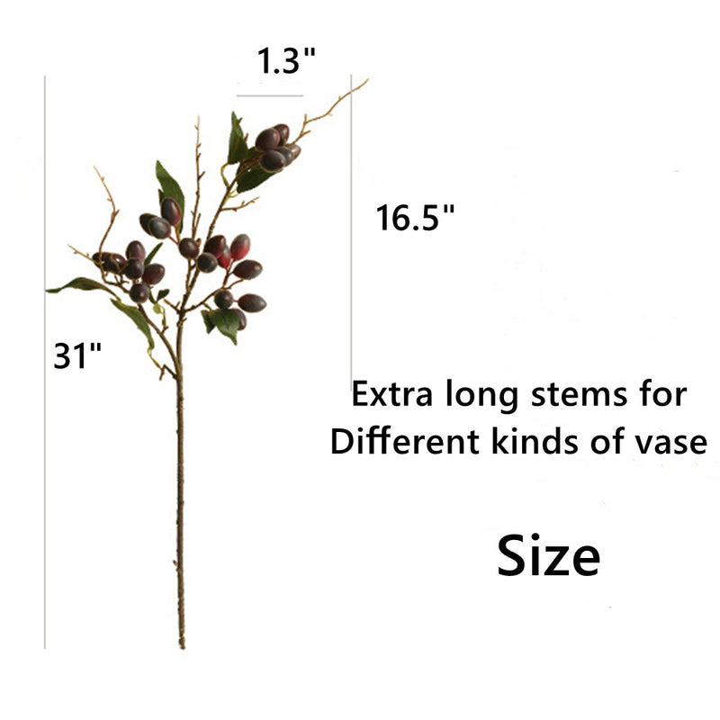 Bulk 31" Extra Long Olive Fruit Branches Artificial Tree Plants Immerse in Nature Wholesale