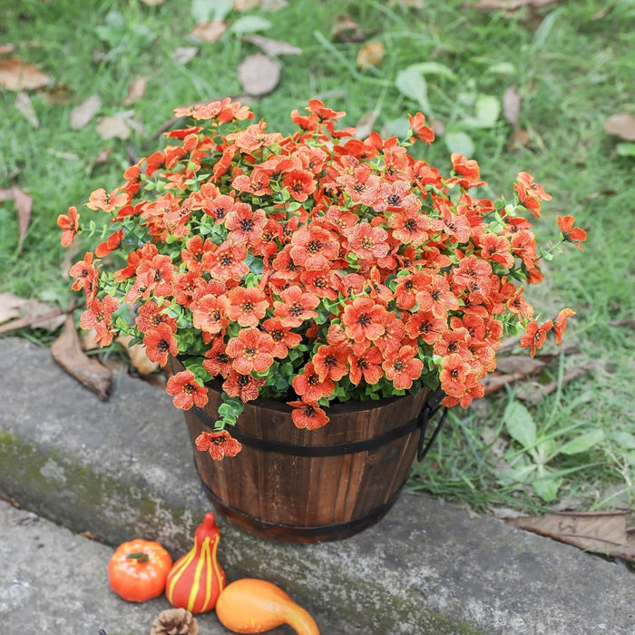 Clearance Bulk 12 Bundles Artificial Fall Plants Flowers UV Resistant for Outdoors Planter Porch Patio Garden Wholesale