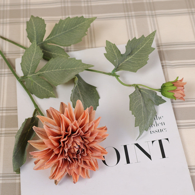 Lot de 6 tiges de dahlia artificielles en soie de 63,5 cm de long, pour décoration de fête à thème des années 1970, vente en gros