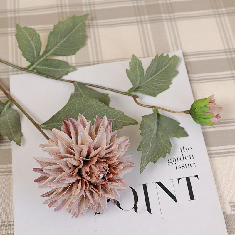 Lot de 6 tiges de dahlia artificielles en soie de 63,5 cm de long, pour décoration de fête à thème des années 1970, vente en gros