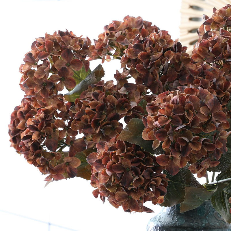 Bouquet d'hortensias en vrac de 17 pouces, fleurs résistantes aux UV pour l'extérieur et l'intérieur, vente en gros 