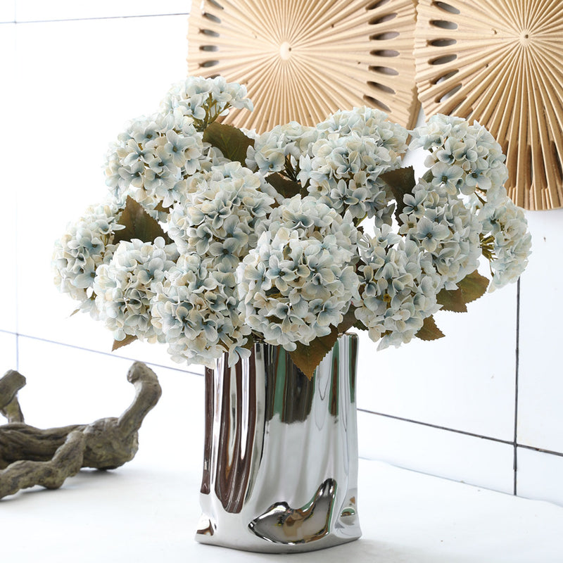 Bouquet d'hortensias en vrac de 17 pouces, fleurs résistantes aux UV pour l'extérieur et l'intérieur, vente en gros 