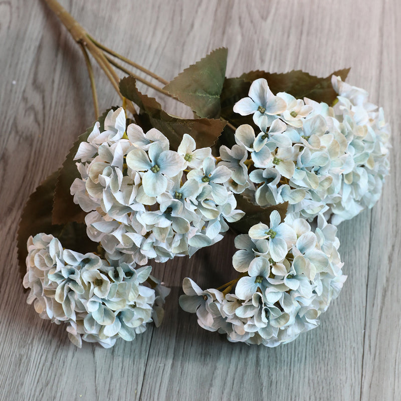 Bouquet d'hortensias en vrac de 17 pouces, fleurs résistantes aux UV pour l'extérieur et l'intérieur, vente en gros 