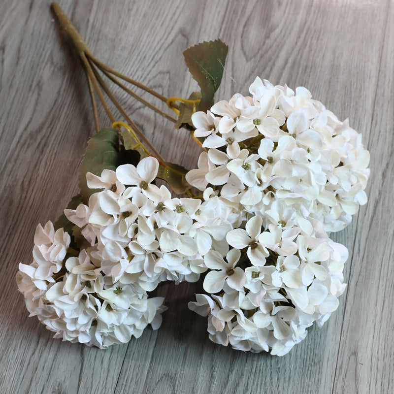 Bouquet d'hortensias en vrac de 17 pouces, fleurs résistantes aux UV pour l'extérieur et l'intérieur, vente en gros 