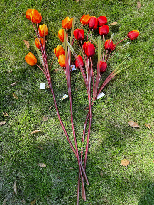 Bulk Exclusive 40" Long Fall Winter Silk Flowers Tulips Stems Orange Fall Red Floral Arrangement Wholesale