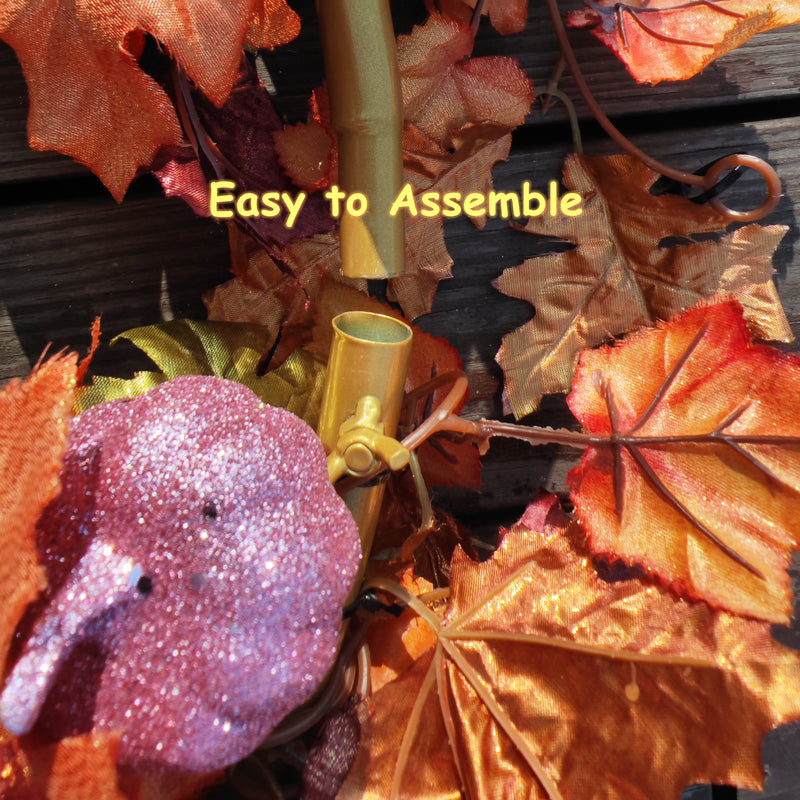 Bulk Exclusive 26" Large Fall Pumpkins Maple Wreath for Front Door Removable Wholesale