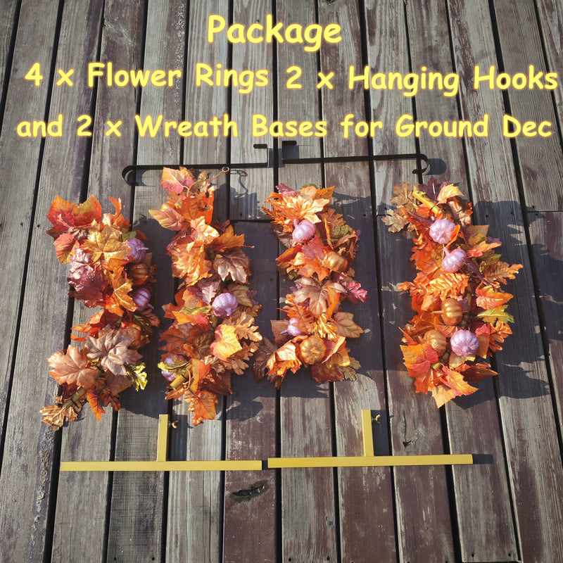 Bulk Exclusive 26" Large Fall Pumpkins Maple Wreath for Front Door Removable Wholesale