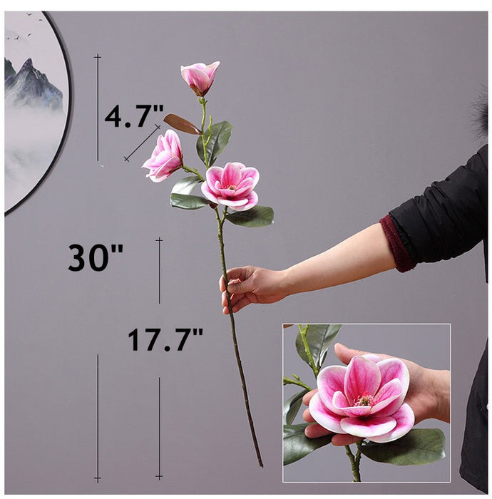 Bulk 30" Long Magnolia Stem Spray Faux Real Touch Magnolia Flowers Wholesale