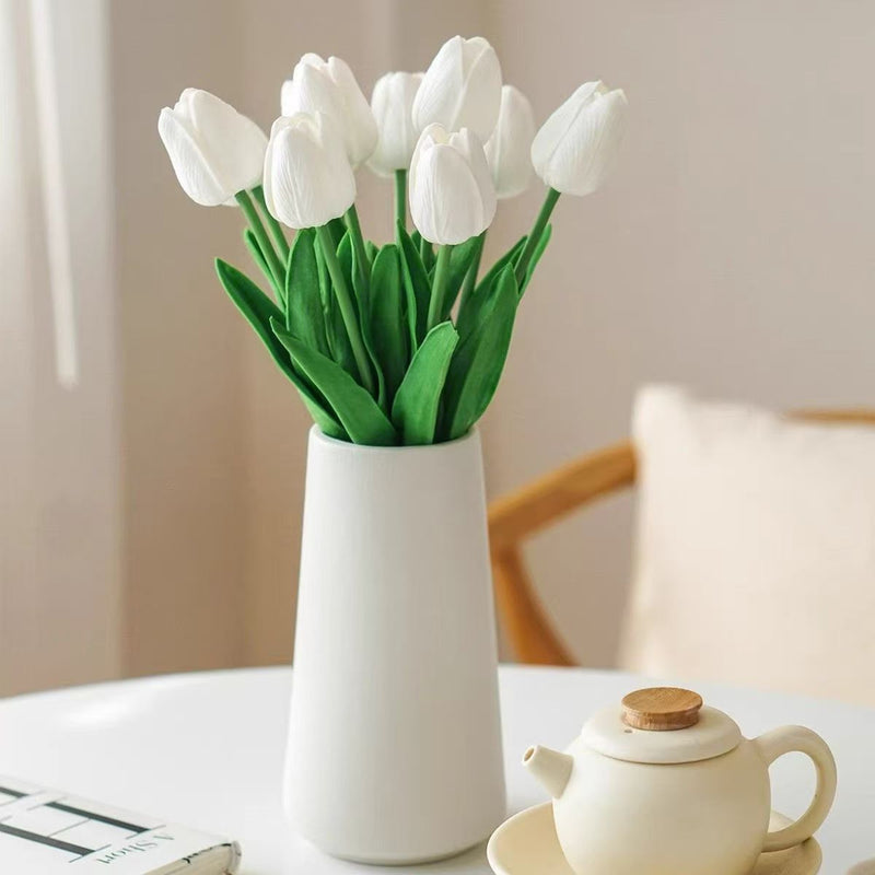Bulk 20pcs White Tulips Faux Flowers White for Spring Mother's Day Easter Gifts Wholesale