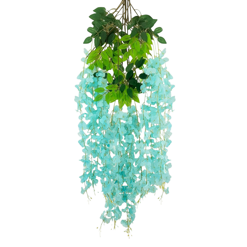 A granel 12 piezas de flores artificiales Wisteria Flores colgantes Guirnalda Ratán Vid Decoraciones de flores falsas para boda Fiesta Jardín en casa Ceremonia al aire libre Decoración floral al por mayor 