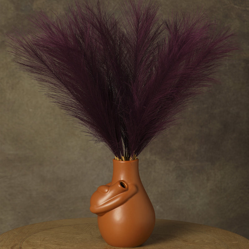 Bulk 20pcs 21.6" Plum Pampas Stems for Floral Arrangements Wholesale