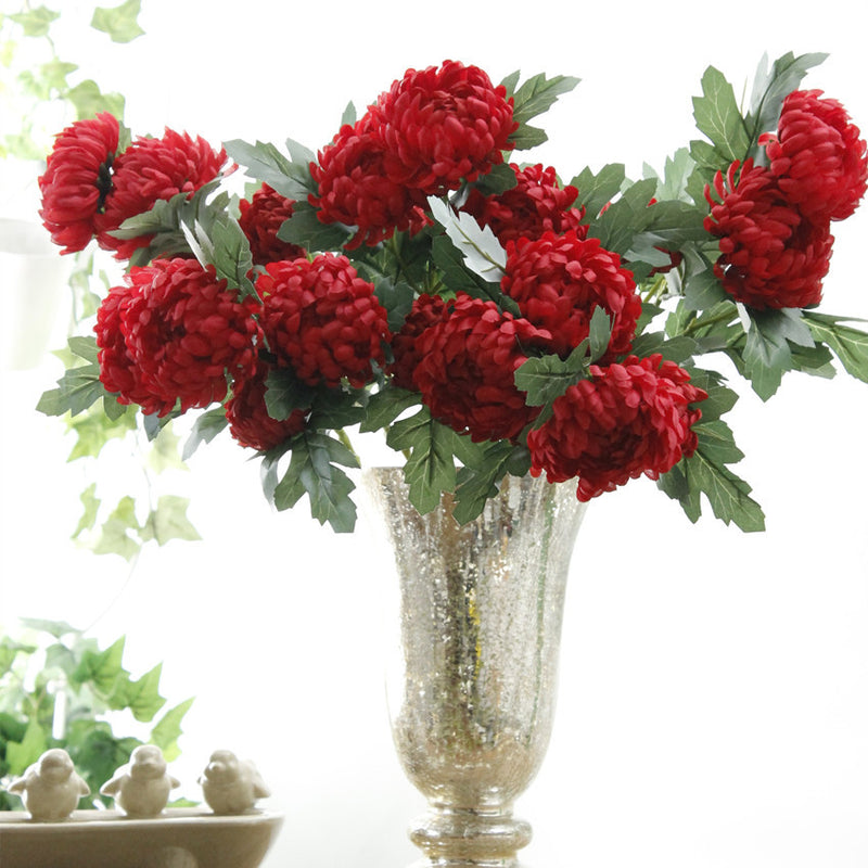 Bulk 2pcs Kiku Stems Chrysanthemum Spray Mum Branches Autumn Decoration Wholesale