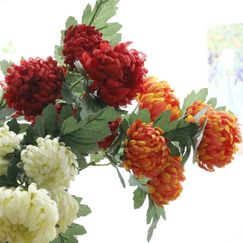 Bulk 2pcs Kiku Stems Chrysanthemum Spray Mum Branches Autumn Decoration Wholesale