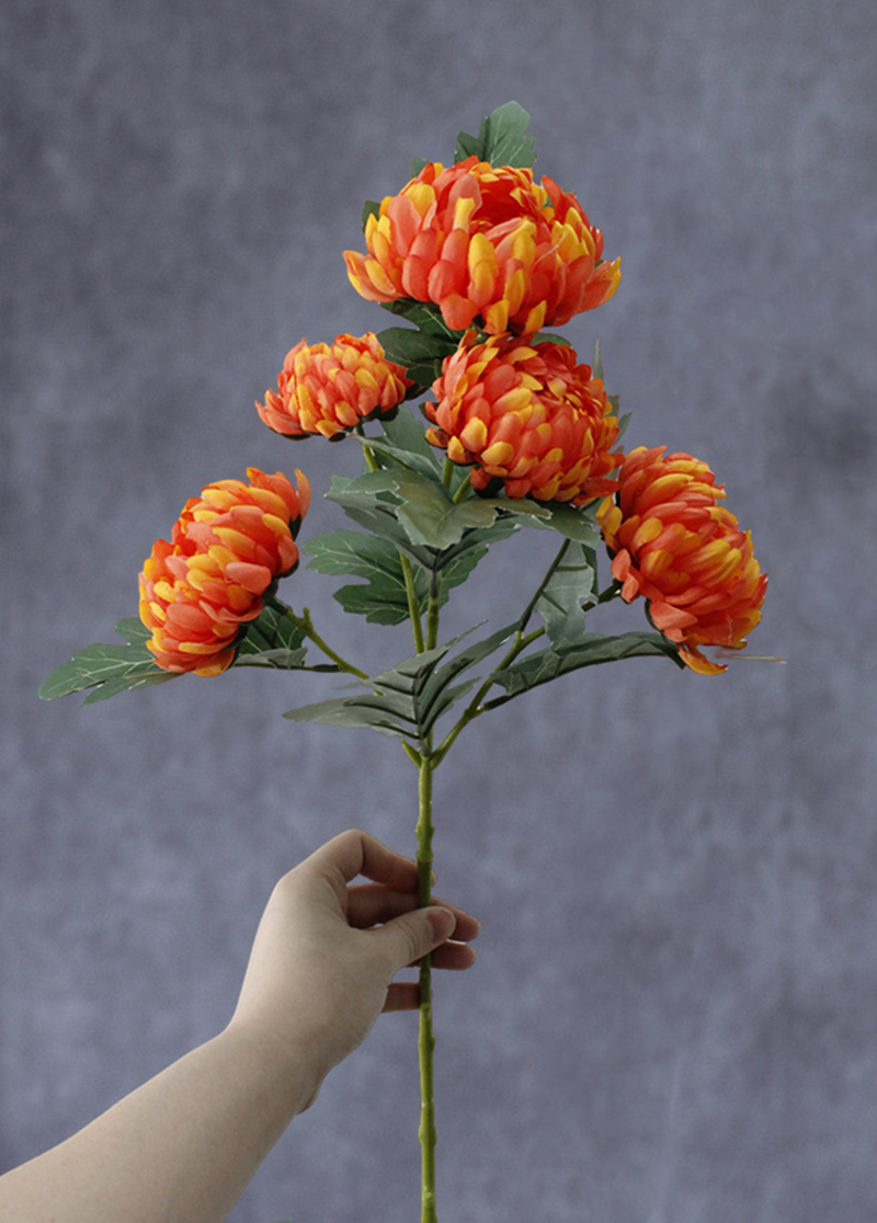 Bulk 2pcs Kiku Stems Chrysanthemum Spray Mum Branches Autumn Decoration Wholesale