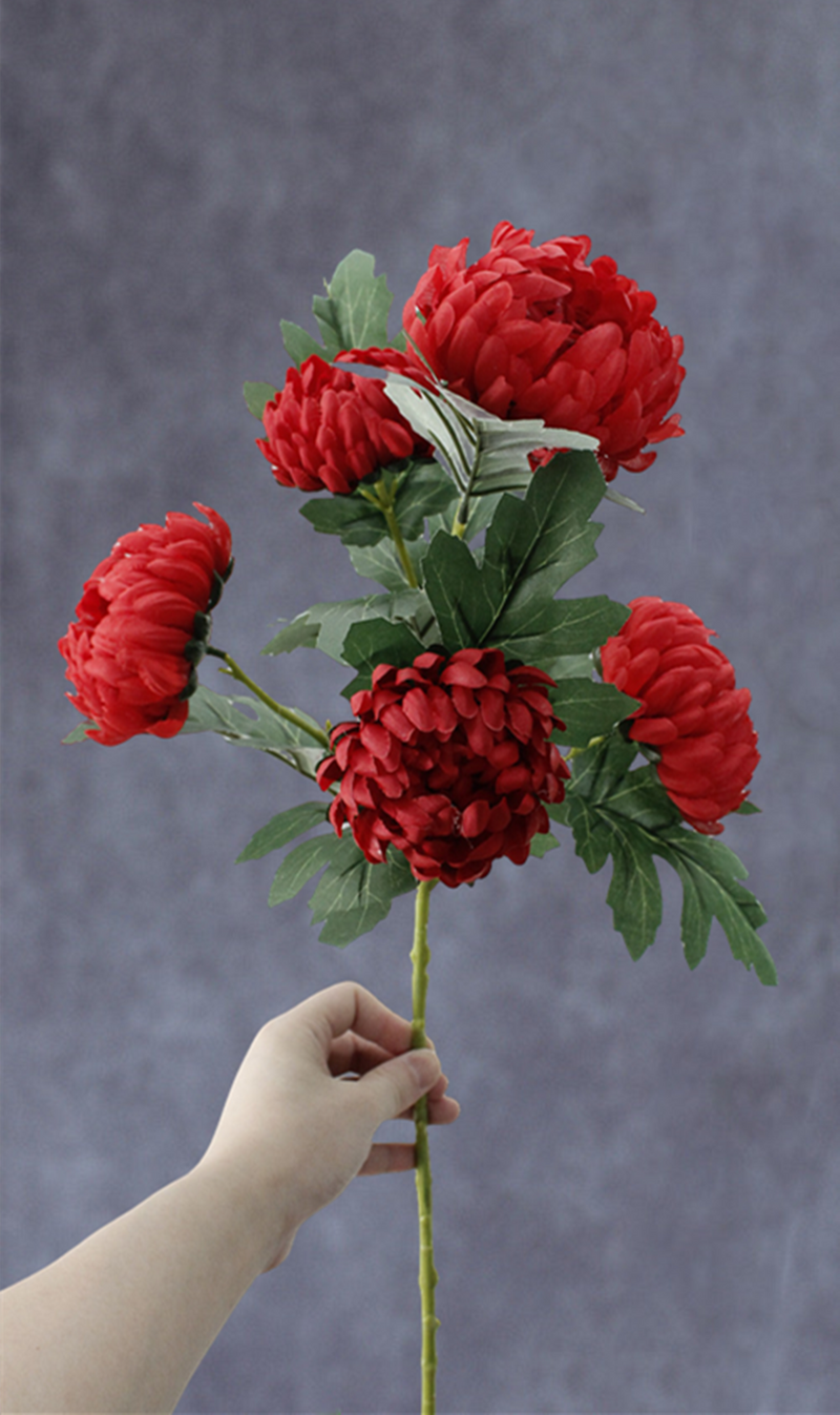 Bulk 2pcs Kiku Stems Chrysanthemum Spray Mum Branches Autumn Decoration Wholesale