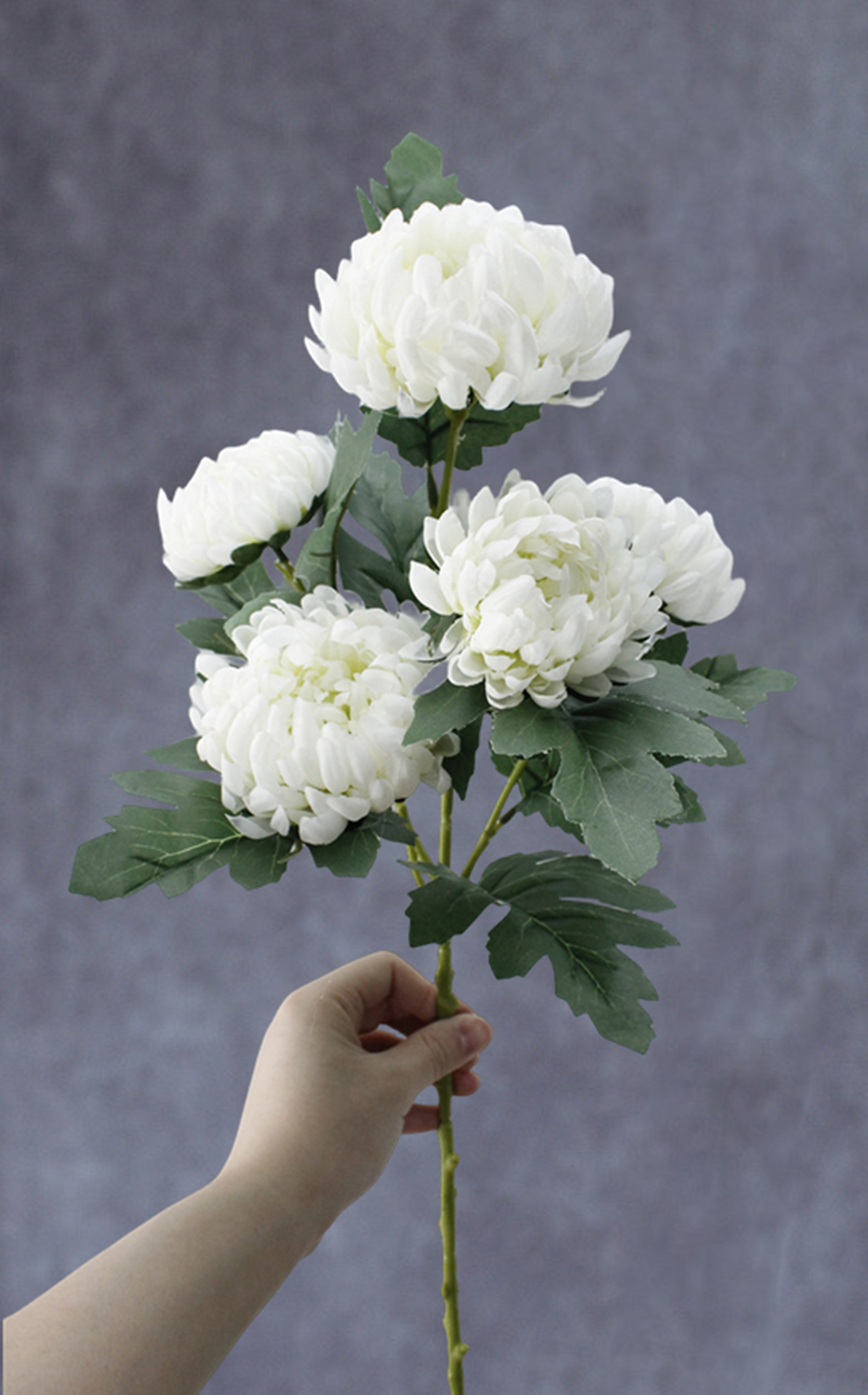 Bulk 2pcs Kiku Stems Chrysanthemum Spray Mum Branches Autumn Decoration Wholesale