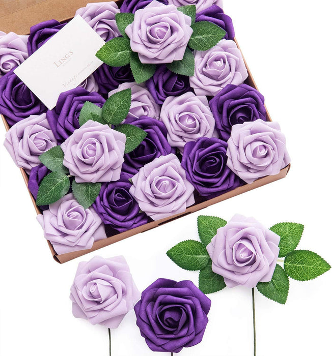 Bulk 25pcs Foam Rose Heads with Stems Real Touch DIY Foam Floral for Wedding Wholesale