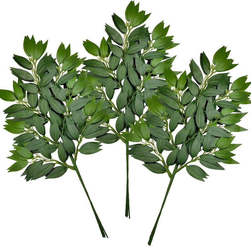 Bulk 20pcs Artificial Italian Ruscus Greenery Stems Hanging Greenery Spray for Wedding Wholesale