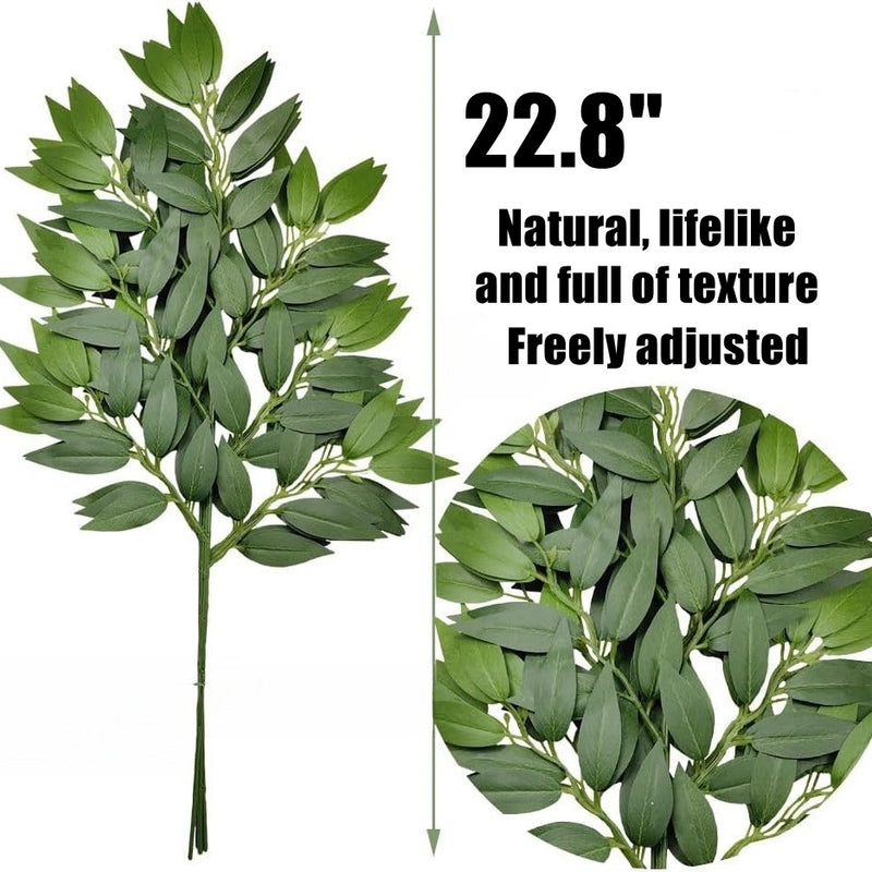 Bulk 20pcs Artificial Italian Ruscus Greenery Stems Hanging Greenery Spray for Wedding Wholesale