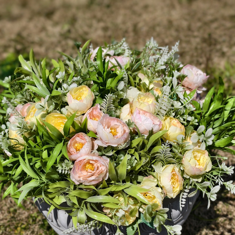 Bulk Faux Peony Bush Flowers with Greenery Plants for Outdoors Wholesale