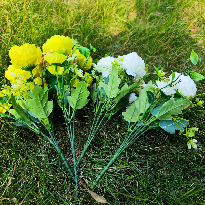 Bulk 4pcs 12" Small Mixed Peony Daisy Bush Plants for Outdoors Spring Outdoor Flowers Wholesale