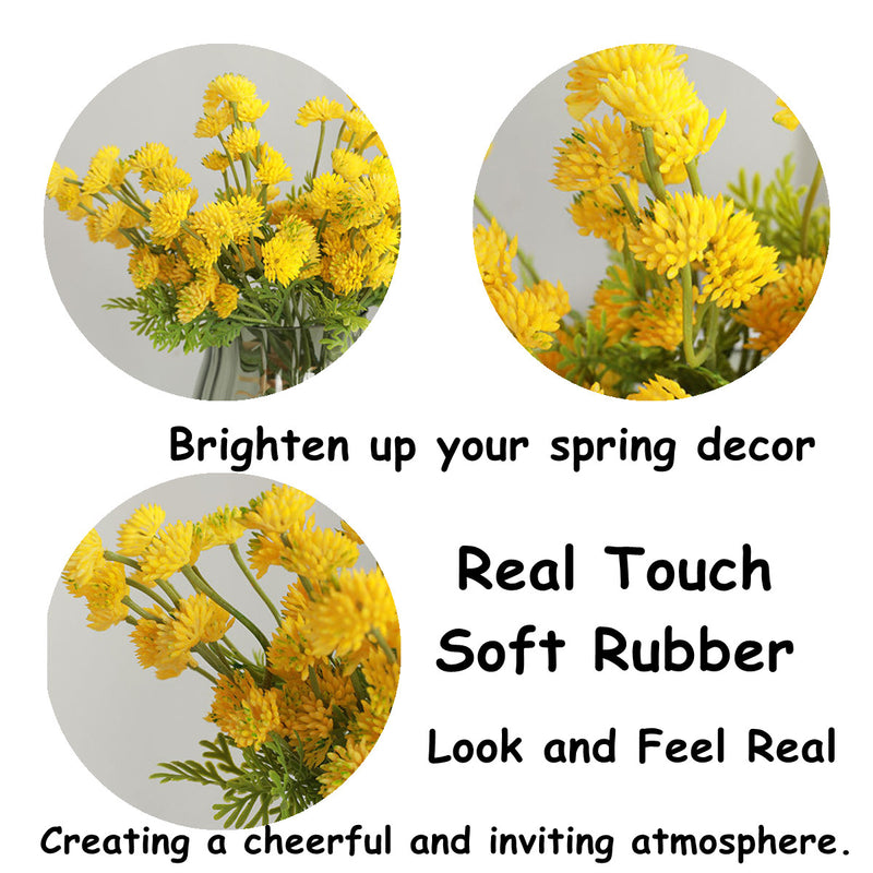 Bulk 12" Bundle Faux Yellow Berries Spring Flowers Real Touch Wholesale