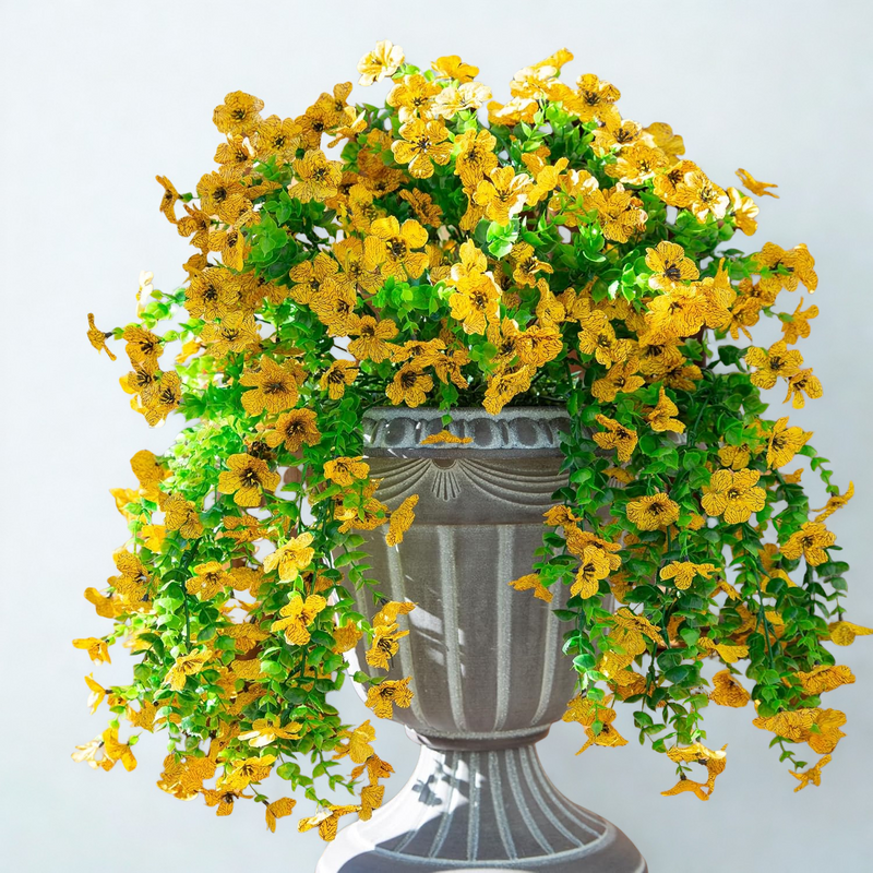 2PCS Realistic Artificial Hanging Flowers - UV & Fade Resistant Outdoor Decor for Porch, Patio & Balcony