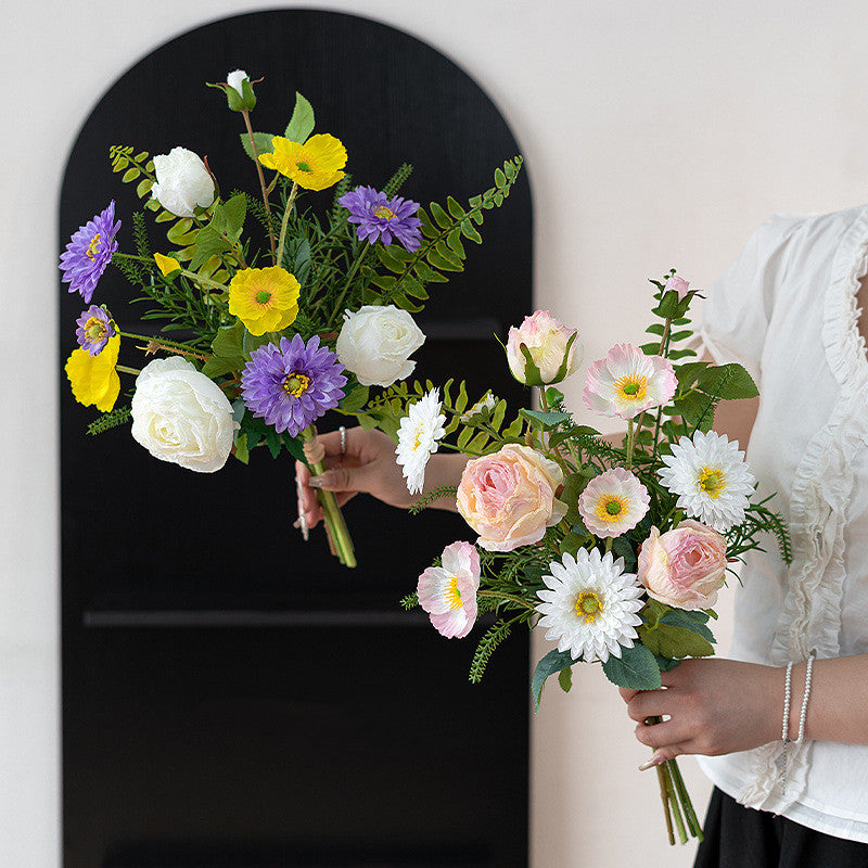 Bulk 19" Pre-Arranged Premium Silk Artificial Flower Bouquet for Wedding Decor, Home Centerpieces Wholesale