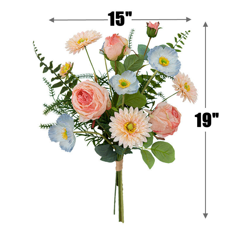Bulk 19" Pre-Arranged Premium Silk Artificial Flower Bouquet for Wedding Decor, Home Centerpieces Wholesale