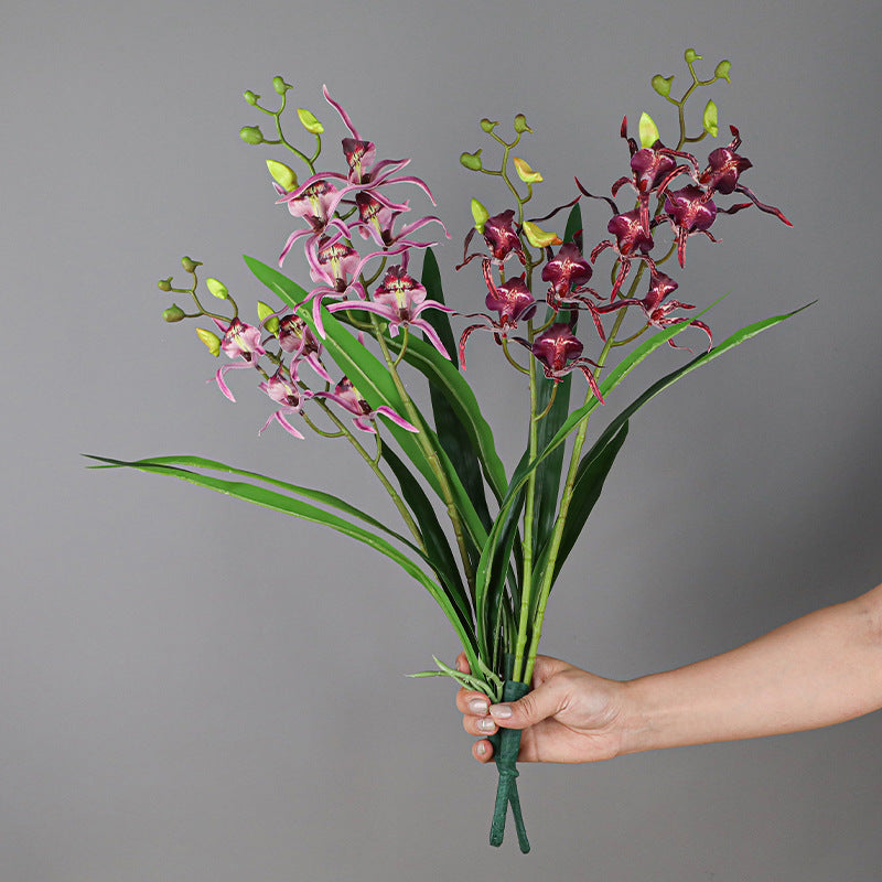 Tiges de buisson de fleurs de lys araignée en vrac avec feuilles pour l'artisanat Bonsaï DIY en gros