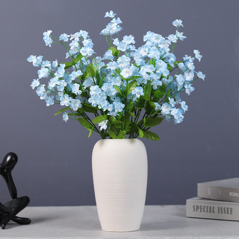 Bulk 4 Pcs 18.5" Artificial Silk Forget Me Not Bouquet Realistic Blue Flowers for Fall Decor Vase Arrangement Wedding DIY Wholesale