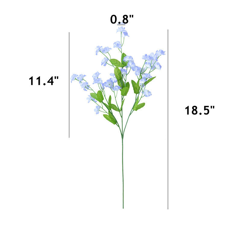Bulk 4 Pcs 18.5" Artificial Silk Forget Me Not Bouquet Realistic Blue Flowers for Fall Decor Vase Arrangement Wedding DIY Wholesale