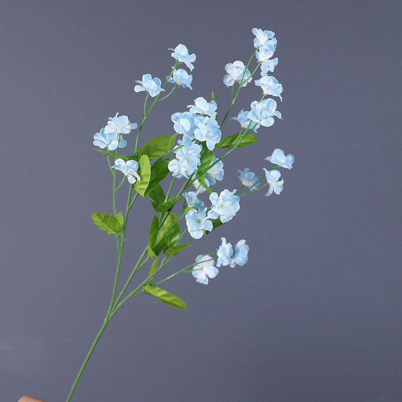 Bulk 4 Pcs 18.5" Artificial Silk Forget Me Not Bouquet Realistic Blue Flowers for Fall Decor Vase Arrangement Wedding DIY Wholesale