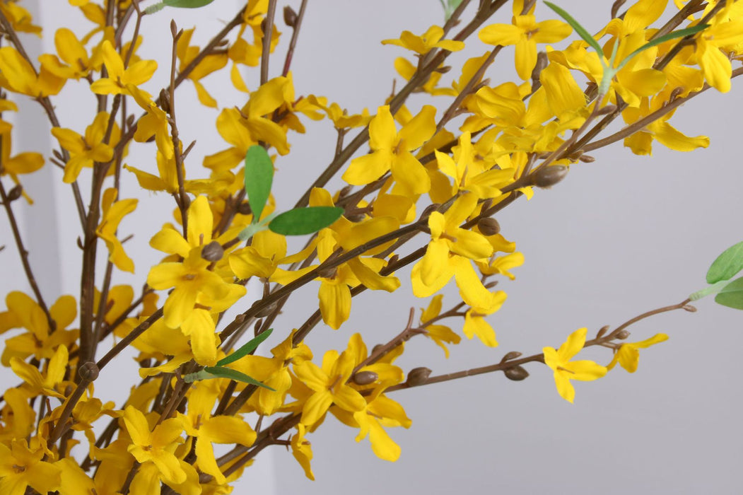 Bulk 40" Yellow Faux Spring Forysythia Branch Flowers Blossom Wholesale